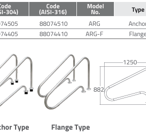 Tay vịn hồ bơi Emaux ARG Series