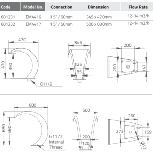 Thác nước cong Emaux 4416