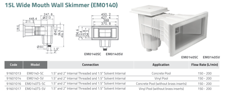Skimmer EM0140 Skimmer EM0140