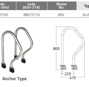 Tay vịn hồ bơi Emaux ARV Series